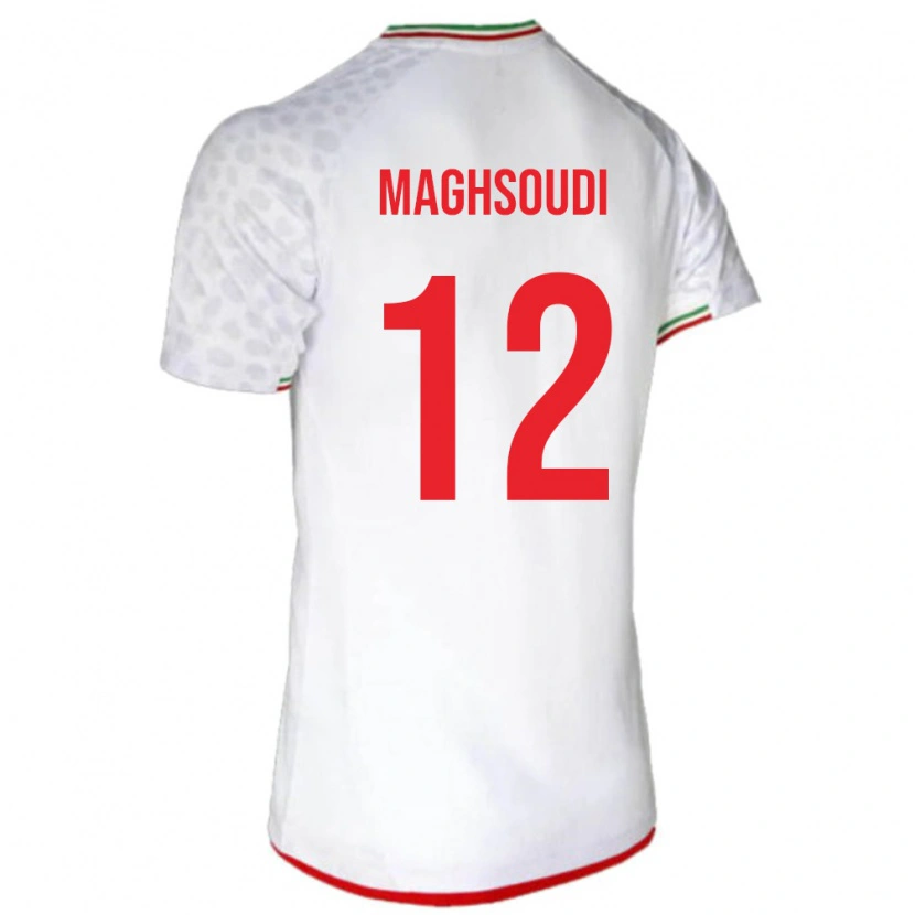 Danxen Män Iran Amirmehdi Maghsoudi #12 Vit Röd Hemmatröja Matchtröjor 26-28 Tröjor T-Tröja