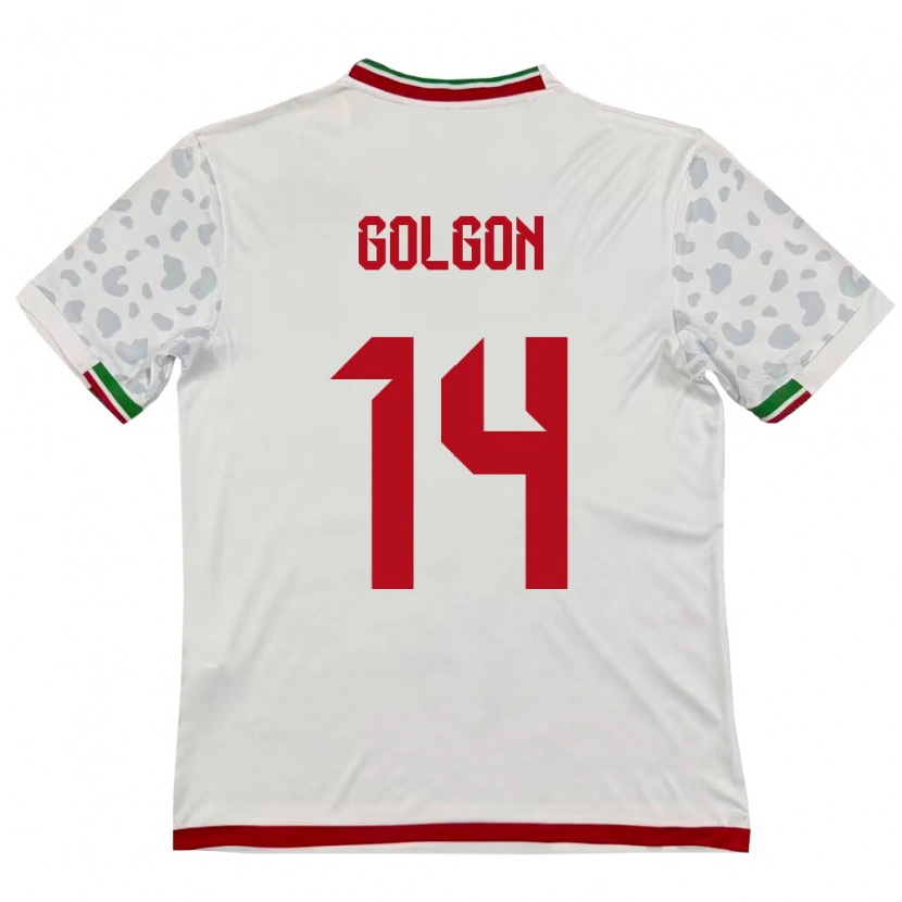 Danxen Män Iran Sam Golgon #14 Vit Röd Hemmatröja Matchtröjor 26-28 Tröjor T-Tröja