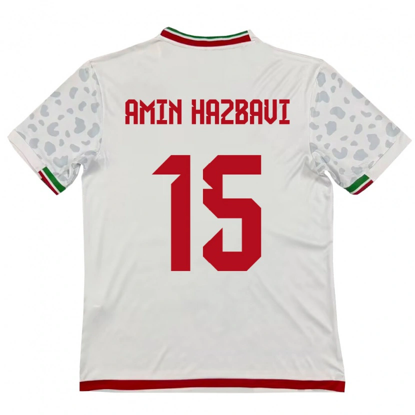 Danxen Män Iran Mohammadamin Hazbavi #15 Vit Röd Hemmatröja Matchtröjor 26-28 Tröjor T-Tröja