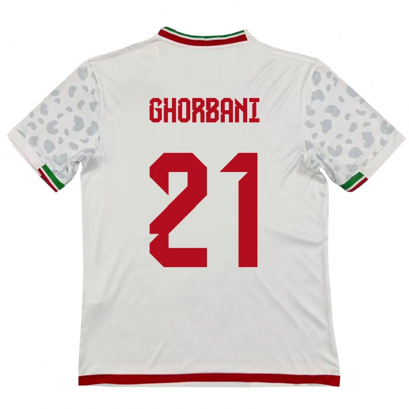 Danxen Män Iran Mohammad Ghorbani #21 Vit Röd Hemmatröja Matchtröjor 26-28 Tröjor T-Tröja