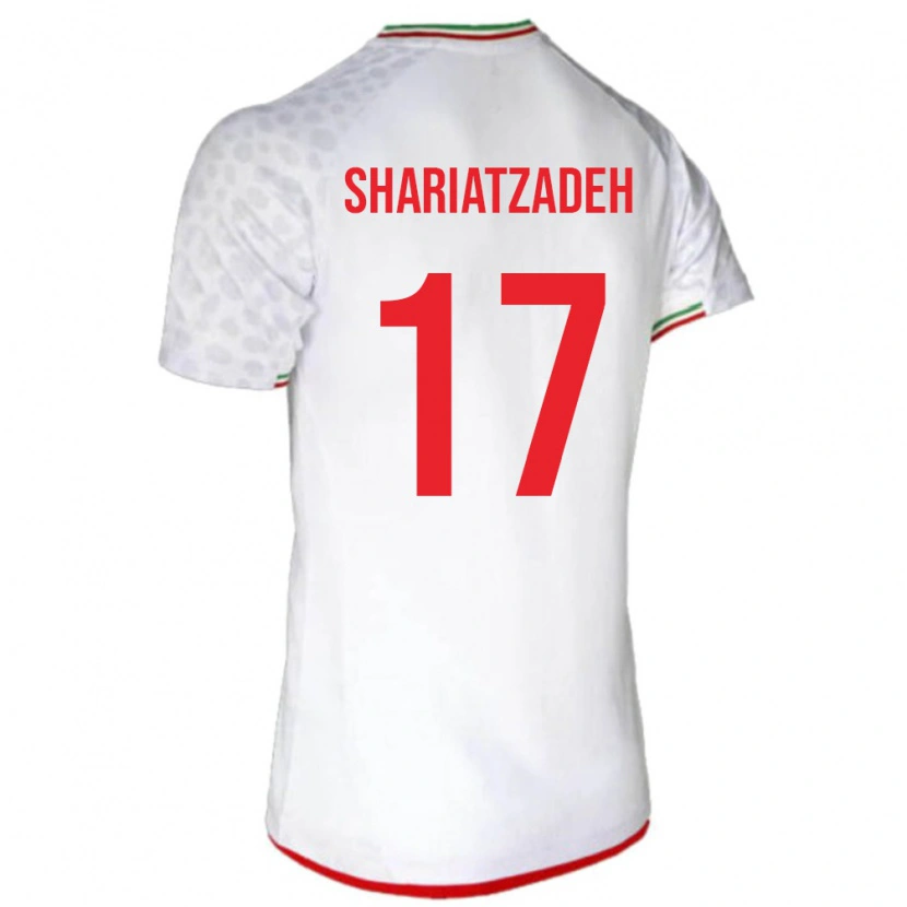 Danxen Män Iran Ahmad Shariatzadeh #17 Vit Röd Hemmatröja Matchtröjor 26-28 Tröjor T-Tröja