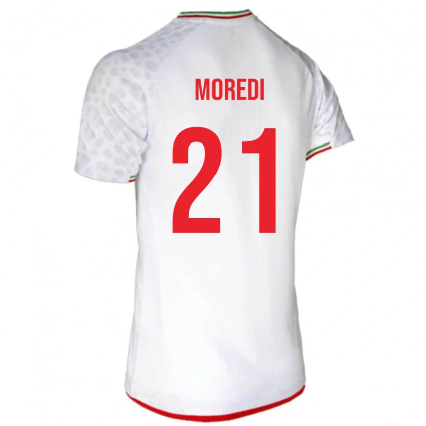 Danxen Män Iran Abolfazl Moredi #21 Vit Röd Hemmatröja Matchtröjor 26-28 Tröjor T-Tröja