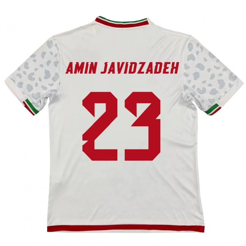 Danxen Män Iran Mohammad Amin Javidzadeh #23 Vit Röd Hemmatröja Matchtröjor 26-28 Tröjor T-Tröja