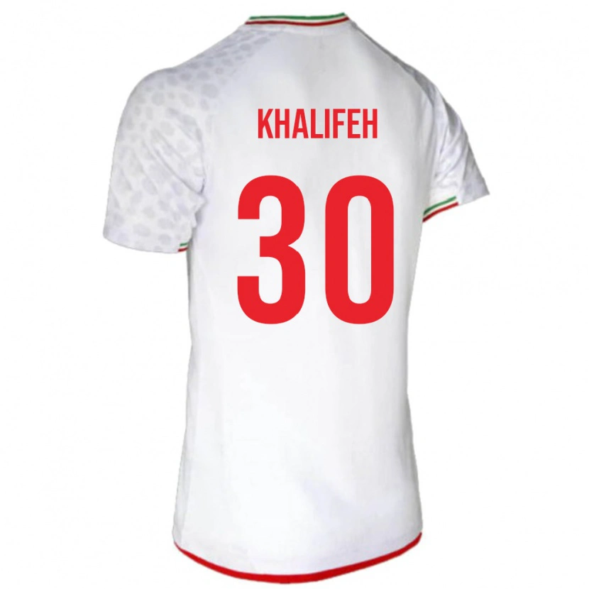Danxen Män Iran Mohammad Khalifeh #30 Vit Röd Hemmatröja Matchtröjor 26-28 Tröjor T-Tröja