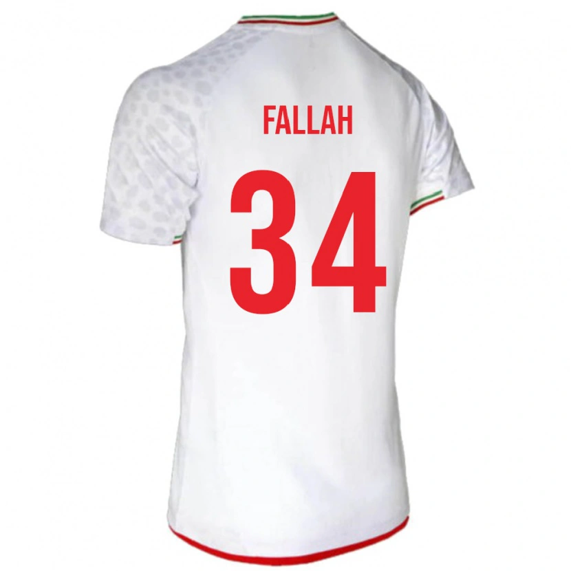 Danxen Män Iran Saman Fallah #34 Vit Röd Hemmatröja Matchtröjor 26-28 Tröjor T-Tröja