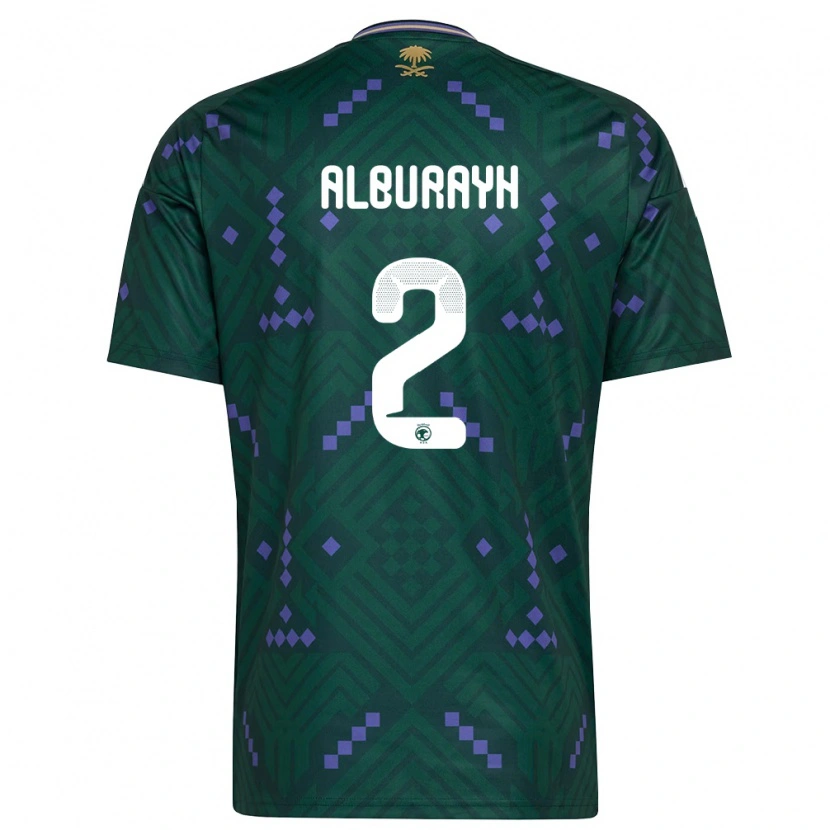 Danxen Män Saudi-Arabien Mahmood Alburayh #2 Grön Lila Vit Hemmatröja Matchtröjor 26-28 Tröjor T-Tröja