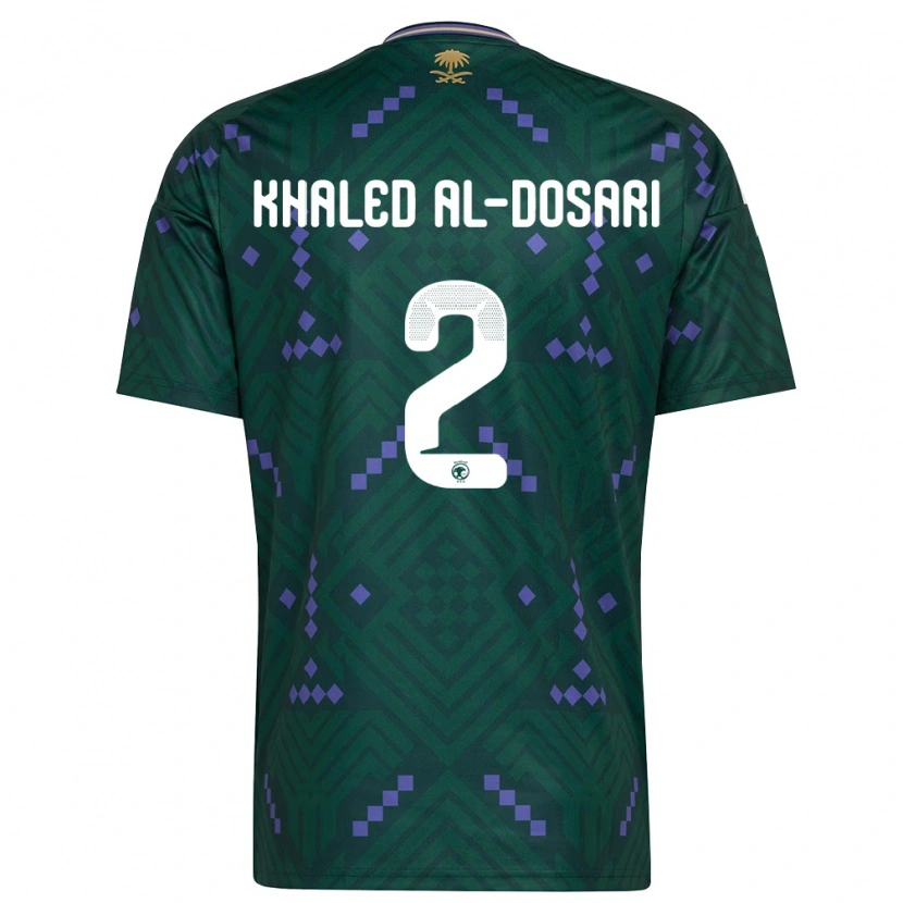 Danxen Män Saudi-Arabien Yazeed Khaled Al-Dosari #2 Grön Lila Vit Hemmatröja Matchtröjor 26-28 Tröjor T-Tröja