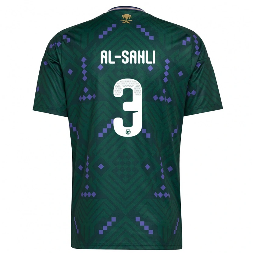 Danxen Män Saudi-Arabien Abdullah Al-Sahli #3 Grön Lila Vit Hemmatröja Matchtröjor 26-28 Tröjor T-Tröja