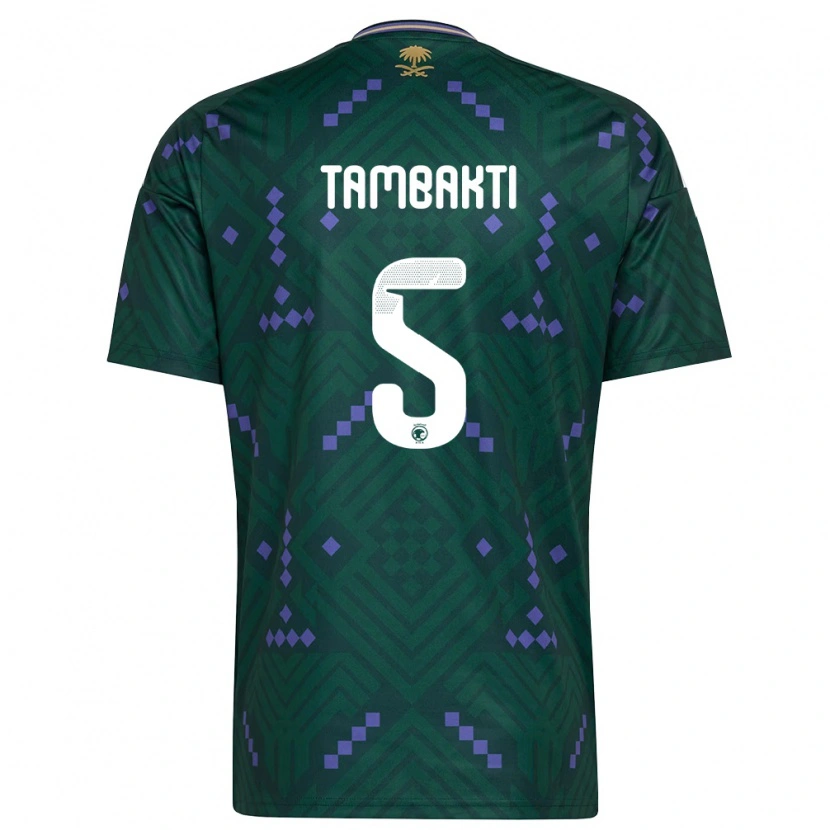Danxen Män Saudi-Arabien Hassan Tambakti #5 Grön Lila Vit Hemmatröja Matchtröjor 26-28 Tröjor T-Tröja