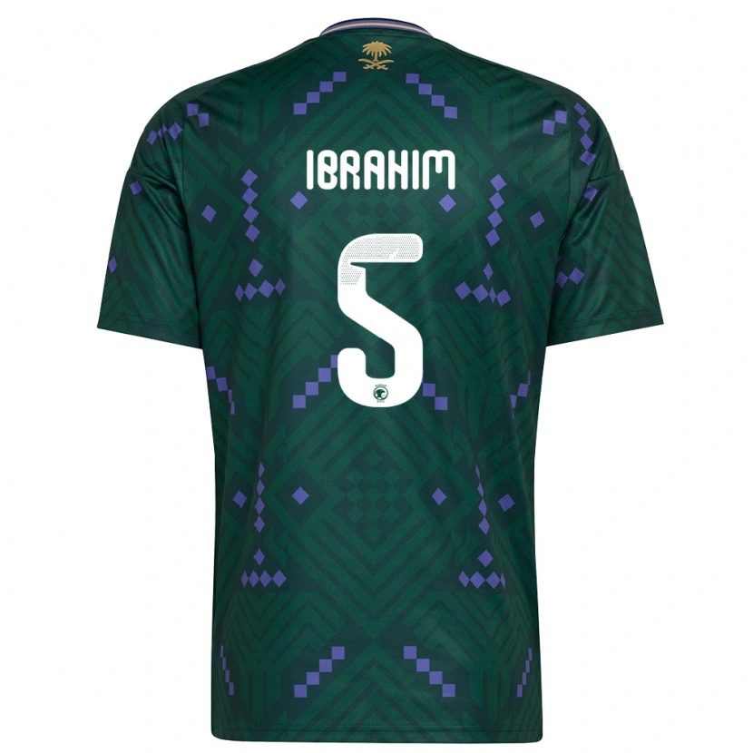 Danxen Män Saudi-Arabien Khalid Ibrahim #5 Grön Lila Vit Hemmatröja Matchtröjor 26-28 Tröjor T-Tröja