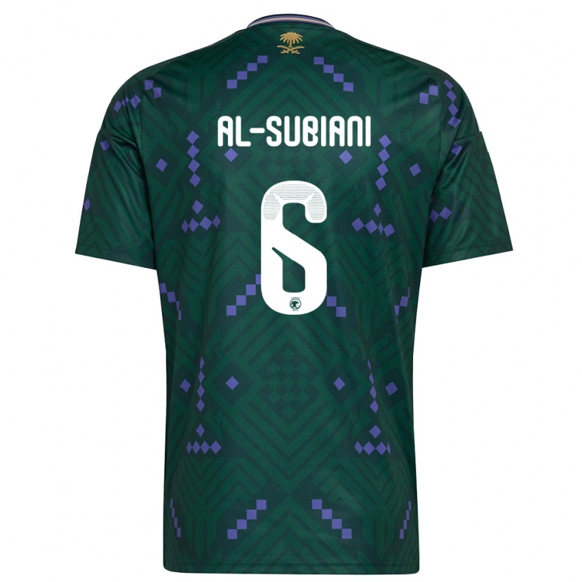 Danxen Män Saudi-Arabien Faisal Al-Subiani #6 Grön Lila Vit Hemmatröja Matchtröjor 26-28 Tröjor T-Tröja