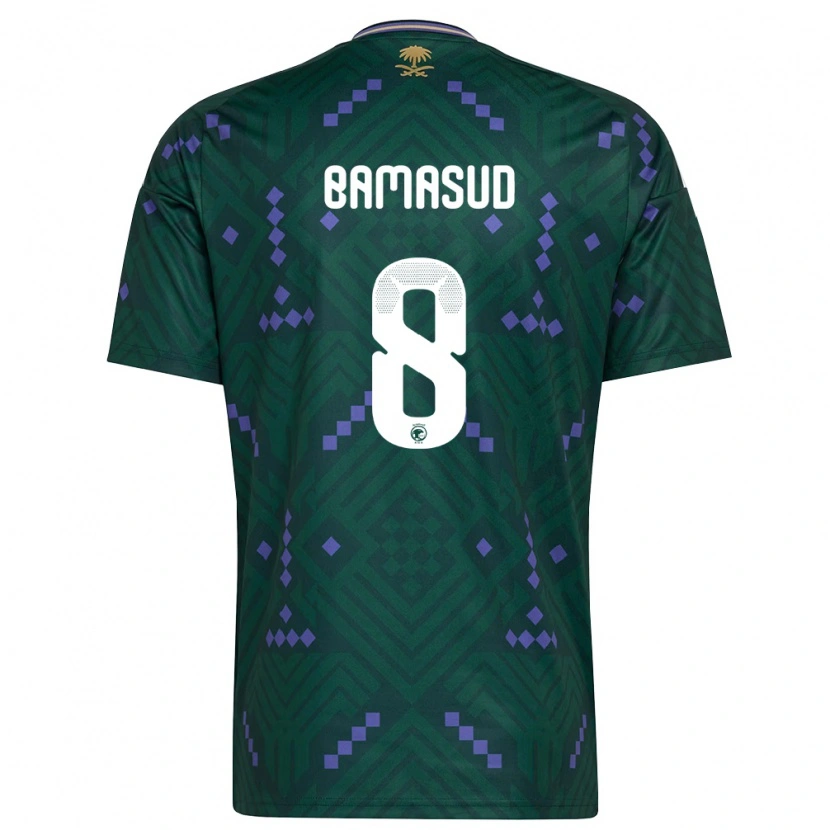 Danxen Män Saudi-Arabien Ahmed Bamasud #8 Grön Lila Vit Hemmatröja Matchtröjor 26-28 Tröjor T-Tröja