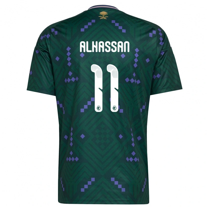 Danxen Män Saudi-Arabien Abbas Alhassan #11 Grön Lila Vit Hemmatröja Matchtröjor 26-28 Tröjor T-Tröja