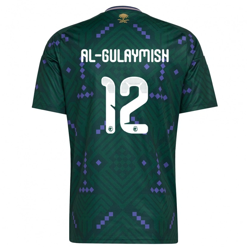 Danxen Män Saudi-Arabien Nawaf Al-Gulaymish #12 Grön Lila Vit Hemmatröja Matchtröjor 26-28 Tröjor T-Tröja