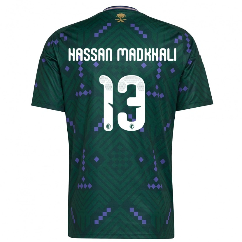 Danxen Män Saudi-Arabien Mohammed Hassan Madkhali #13 Grön Lila Vit Hemmatröja Matchtröjor 26-28 Tröjor T-Tröja