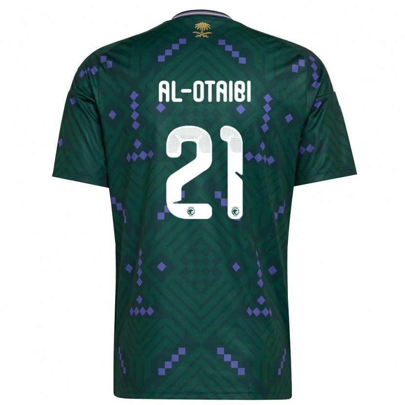 Danxen Män Saudi-Arabien Abdulrahman Al-Otaibi #21 Grön Lila Vit Hemmatröja Matchtröjor 26-28 Tröjor T-Tröja