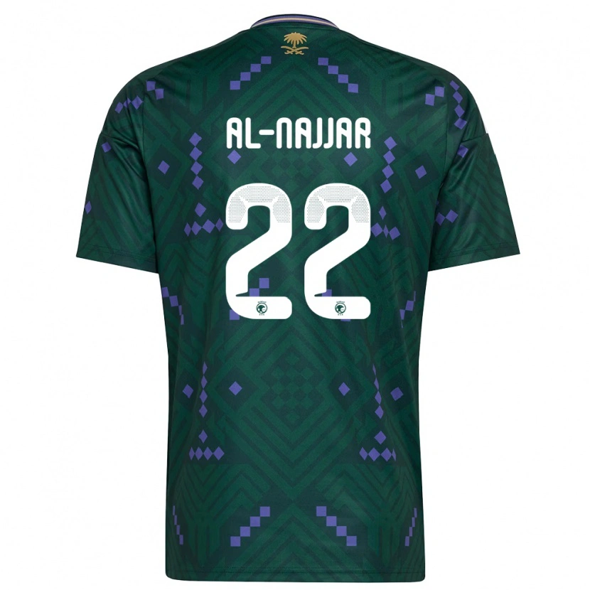 Danxen Män Saudi-Arabien Raghed Al-Najjar #22 Grön Lila Vit Hemmatröja Matchtröjor 26-28 Tröjor T-Tröja