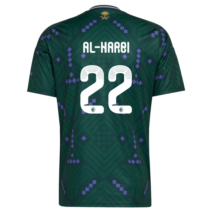 Danxen Män Saudi-Arabien Fahad Al-Harbi #22 Grön Lila Vit Hemmatröja Matchtröjor 26-28 Tröjor T-Tröja