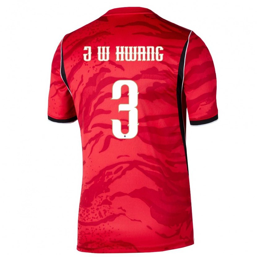 Danxen Män Sydkorea Jae-Won Hwang #3 Röd Vit Svart Hemmatröja Matchtröjor 26-28 Tröjor T-Tröja