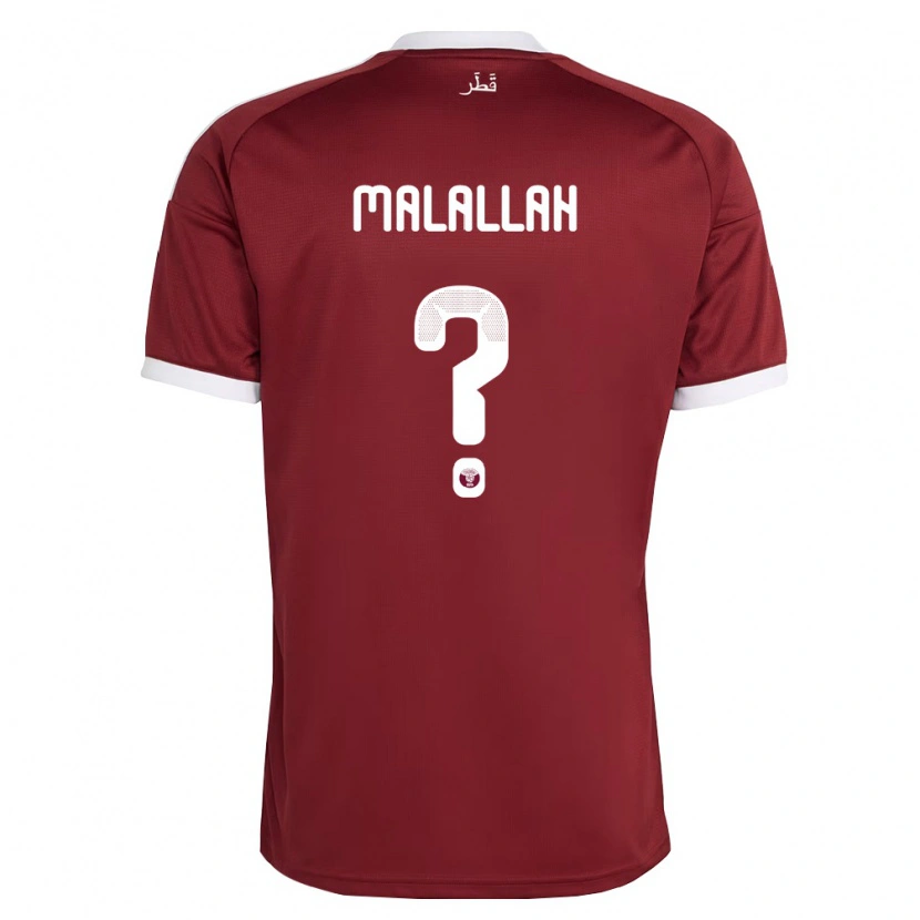 Danxen Män Qatar Ali Malallah #0 Röd Burgund Vit Hemmatröja Matchtröjor 26-28 Tröjor T-Tröja