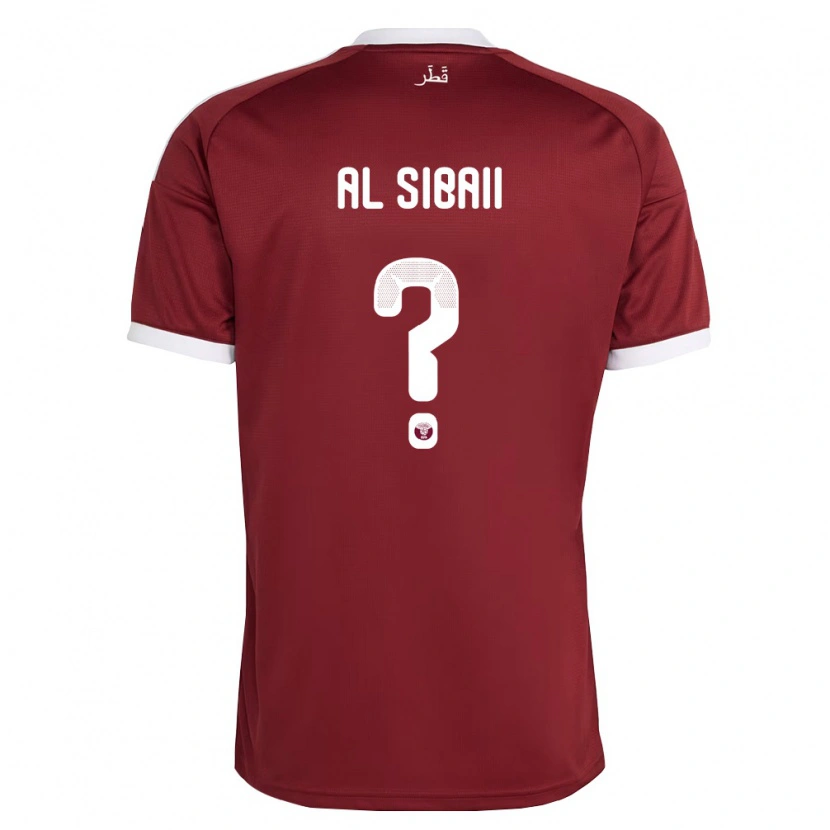 Danxen Män Qatar Ahmad Al Sibaii #0 Röd Burgund Vit Hemmatröja Matchtröjor 26-28 Tröjor T-Tröja