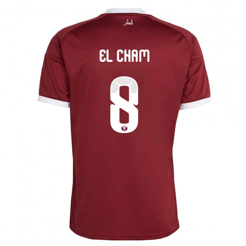 Danxen Män Qatar Richard El Cham #8 Röd Burgund Vit Hemmatröja Matchtröjor 26-28 Tröjor T-Tröja
