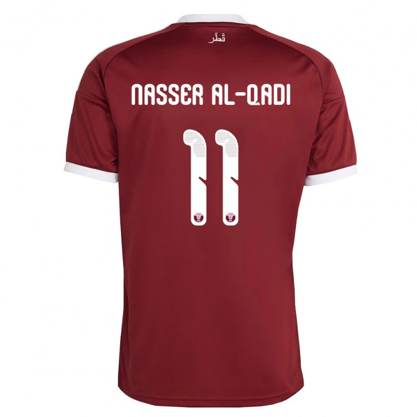 Danxen Män Qatar Tameem Al-Qadi #11 Röd Burgund Vit Hemmatröja Matchtröjor 26-28 Tröjor T-Tröja