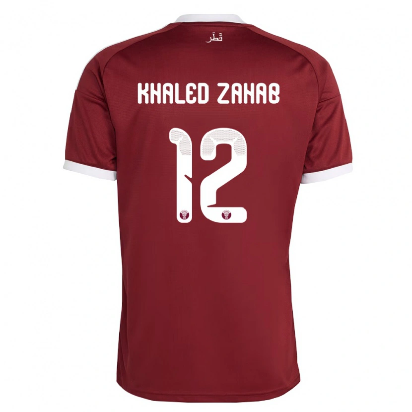 Danxen Män Qatar Abdelrahman Zahab #12 Röd Burgund Vit Hemmatröja Matchtröjor 26-28 Tröjor T-Tröja