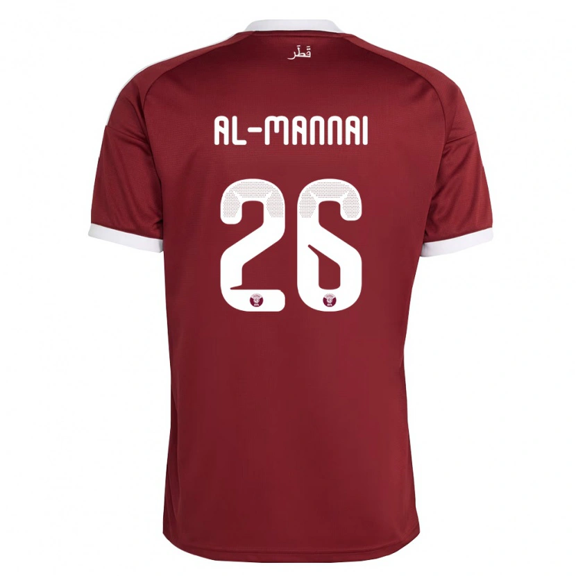 Danxen Män Qatar Mohamed Al-Mannai #26 Röd Burgund Vit Hemmatröja Matchtröjor 26-28 Tröjor T-Tröja