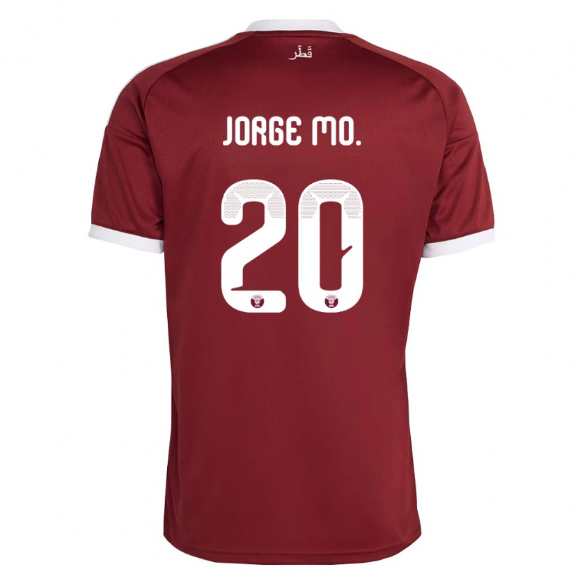 Danxen Män Qatar Jorge Diego Jordan Mo. #20 Röd Burgund Vit Hemmatröja Matchtröjor 26-28 Tröjor T-Tröja