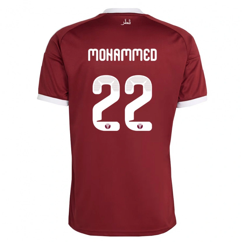Danxen Män Qatar Ali Mohammed #22 Röd Burgund Vit Hemmatröja Matchtröjor 26-28 Tröjor T-Tröja