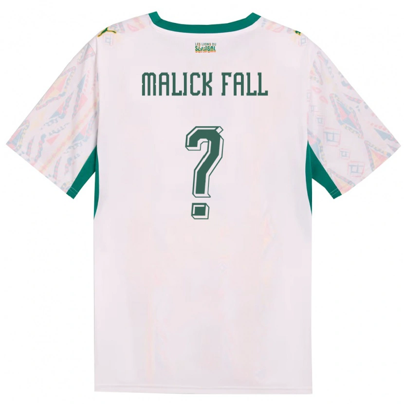 Danxen Män Senegal El Hadji Malick Fall #0 Vit Grön Gul Hemmatröja Matchtröjor 26-28 Tröjor T-Tröja