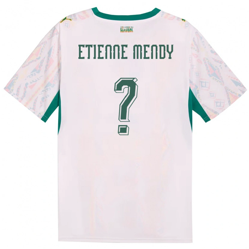 Danxen Män Senegal Etienne Mendy #0 Vit Grön Gul Hemmatröja Matchtröjor 26-28 Tröjor T-Tröja