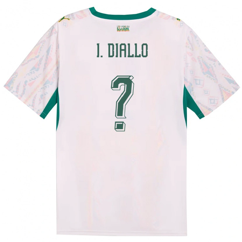 Danxen Män Senegal Ibrahima Diallo #0 Vit Grön Gul Hemmatröja Matchtröjor 26-28 Tröjor T-Tröja