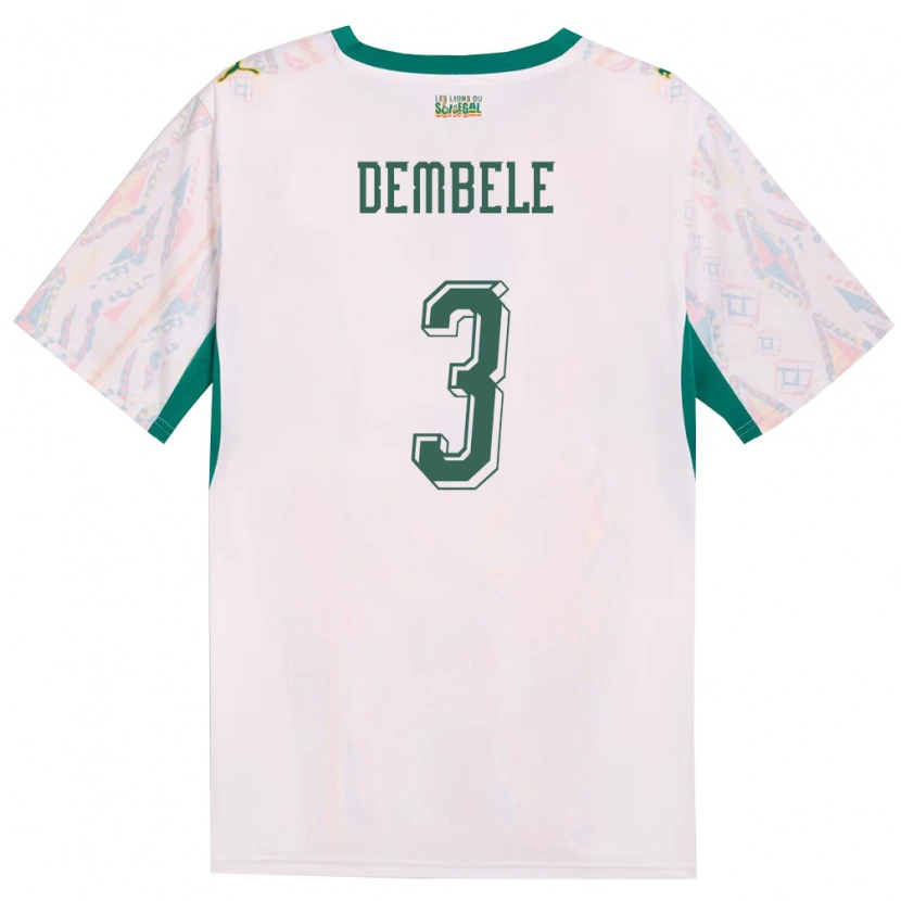 Danxen Män Senegal Anta Dembele #3 Vit Grön Gul Hemmatröja Matchtröjor 26-28 Tröjor T-Tröja