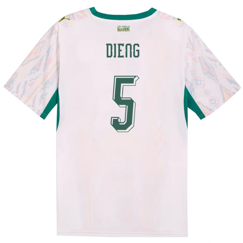 Danxen Män Senegal Cheikh Dieng #5 Vit Grön Gul Hemmatröja Matchtröjor 26-28 Tröjor T-Tröja