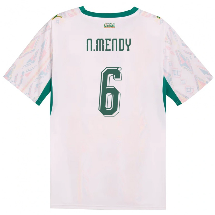 Danxen Män Senegal Nampalys Mendy #6 Vit Grön Gul Hemmatröja Matchtröjor 26-28 Tröjor T-Tröja