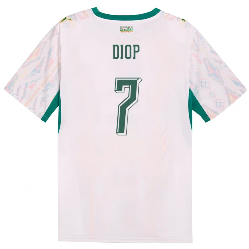 Danxen Män Senegal Mama Diop #7 Vit Grön Gul Hemmatröja Matchtröjor 26-28 Tröjor T-Tröja