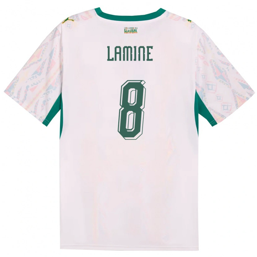 Danxen Män Senegal Lamine Camara #8 Vit Grön Gul Hemmatröja Matchtröjor 26-28 Tröjor T-Tröja