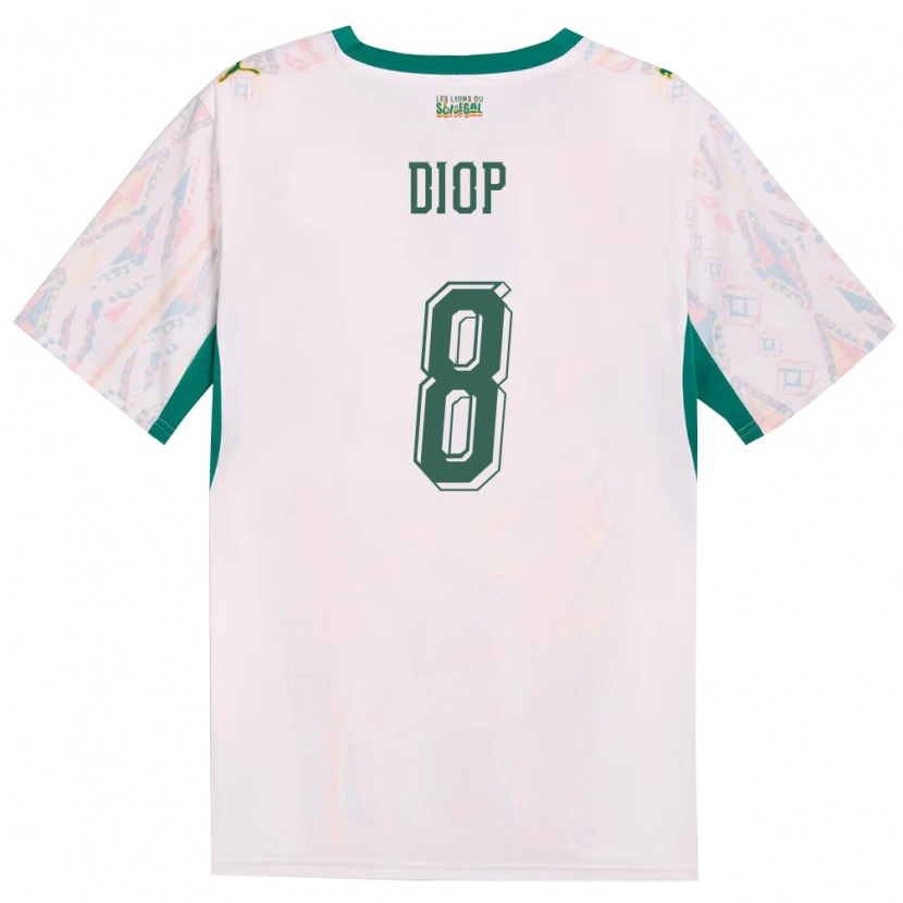Danxen Män Senegal Amidou Diop #8 Vit Grön Gul Hemmatröja Matchtröjor 26-28 Tröjor T-Tröja