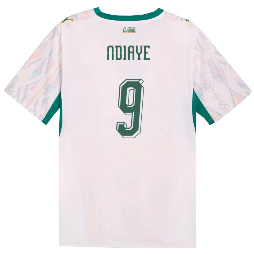 Danxen Män Senegal Nguenar Ndiaye #9 Vit Grön Gul Hemmatröja Matchtröjor 26-28 Tröjor T-Tröja