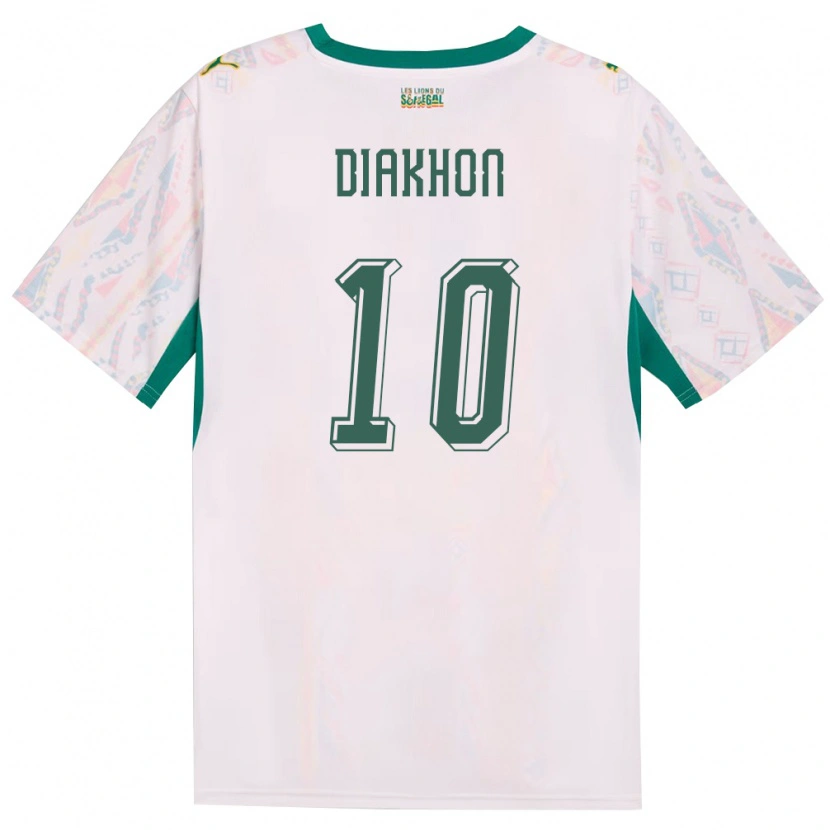Danxen Män Senegal Mamadou Diakhon #10 Vit Grön Gul Hemmatröja Matchtröjor 26-28 Tröjor T-Tröja