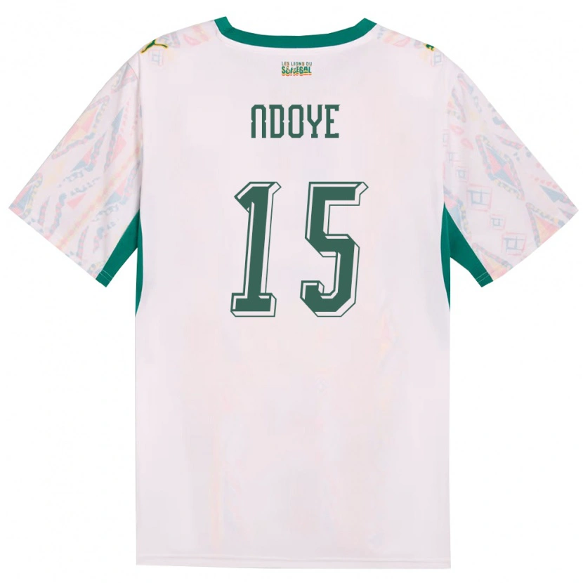 Danxen Män Senegal Abdoulaye Ndoye #15 Vit Grön Gul Hemmatröja Matchtröjor 26-28 Tröjor T-Tröja
