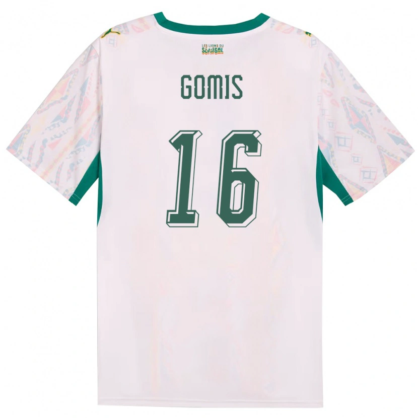 Danxen Män Senegal Vincent Gomis #16 Vit Grön Gul Hemmatröja Matchtröjor 26-28 Tröjor T-Tröja