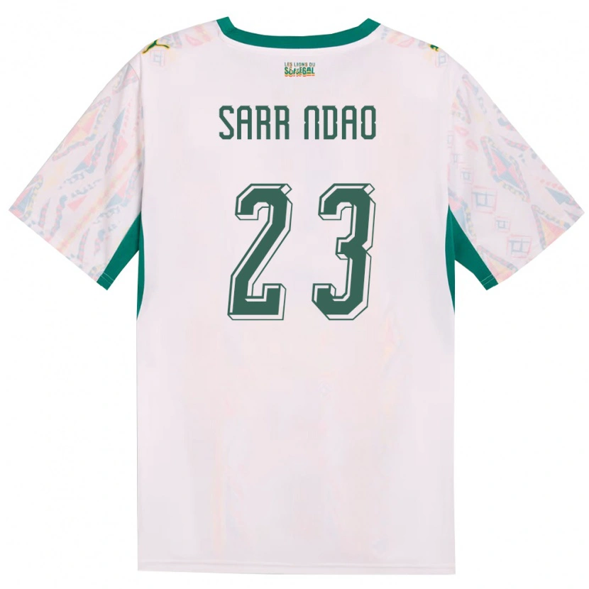 Danxen Män Senegal Alioune Sarr Ndao #23 Vit Grön Gul Hemmatröja Matchtröjor 26-28 Tröjor T-Tröja