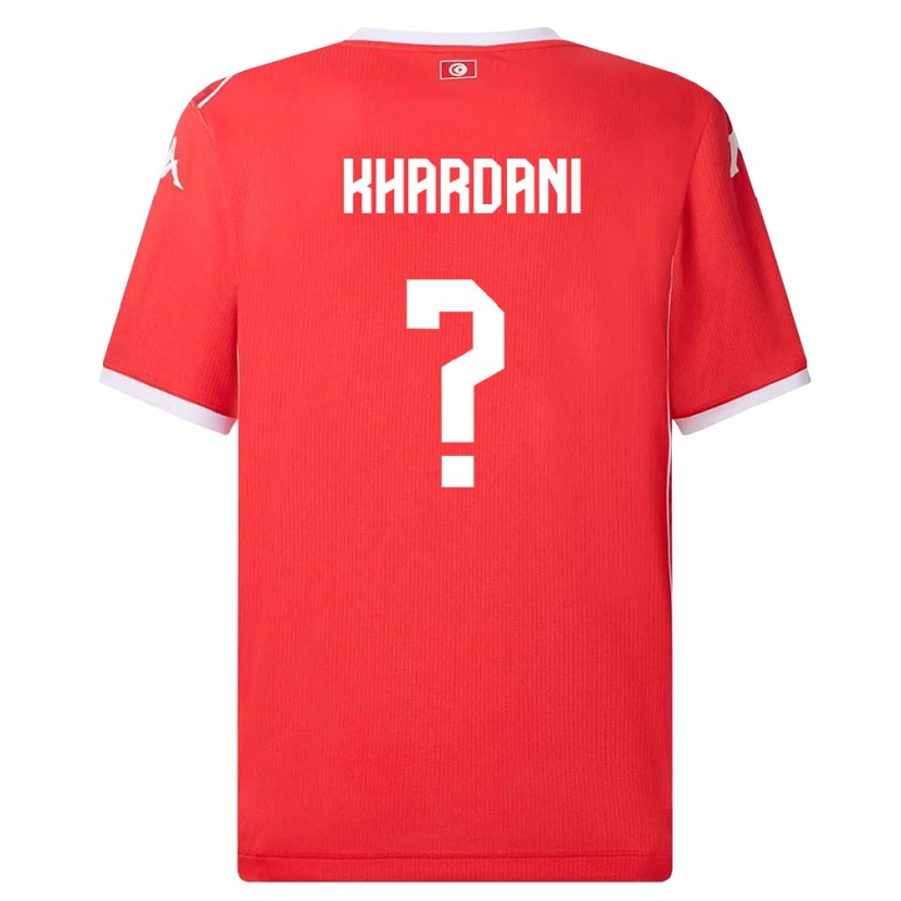 Danxen Män Tunisien Anas Khardani #0 Röd Vit Hemmatröja Matchtröjor 26-28 Tröjor T-Tröja