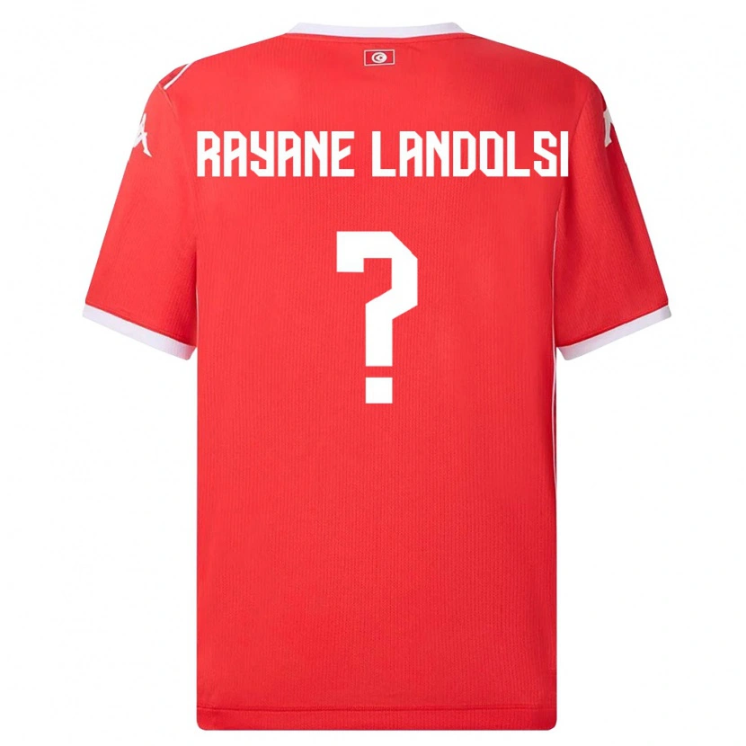 Danxen Män Tunisien Mohamed Rayane Landolsi #0 Röd Vit Hemmatröja Matchtröjor 26-28 Tröjor T-Tröja
