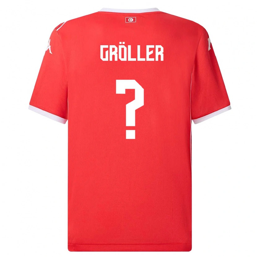 Danxen Män Tunisien Amin-Elias Gröller #0 Röd Vit Hemmatröja Matchtröjor 26-28 Tröjor T-Tröja