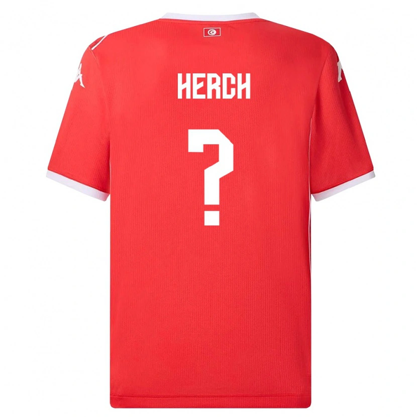 Danxen Män Tunisien Youssef Herch #0 Röd Vit Hemmatröja Matchtröjor 26-28 Tröjor T-Tröja