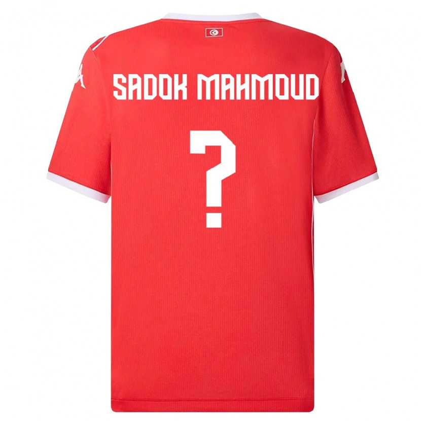 Danxen Män Tunisien Mohamed Sadok Mahmoud #0 Röd Vit Hemmatröja Matchtröjor 26-28 Tröjor T-Tröja